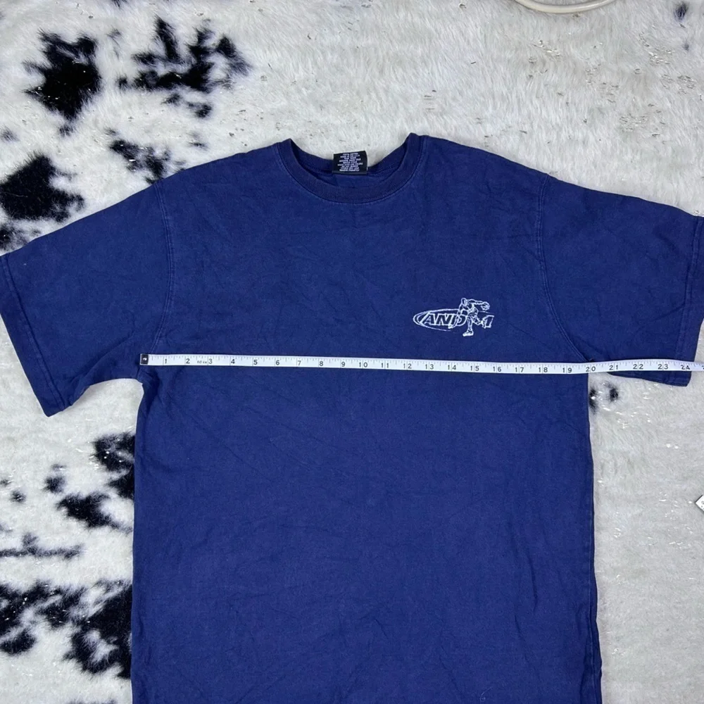 And1 Youth Boy’s Navy Blue Vintage Graphic Tee Shirt Size Large 14/16